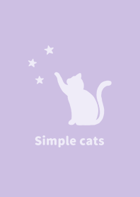 簡單 貓 星星 紫 灰