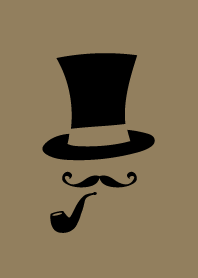 小鬍子和絲質帽子：金色和黑色