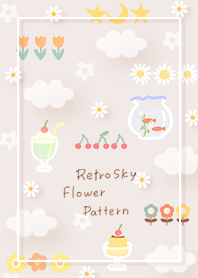 pinkbrown Retro Sky Flower Pattern 08_2