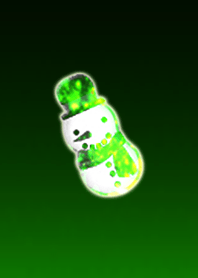 A quiet night snowman green