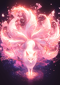 Pink Sakura Flame Nine-Tailed Fox King