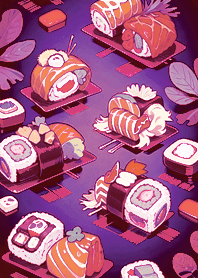 High-end sushi restauran(dark purple)
