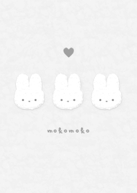 ふわもこ うさぎ - グレー