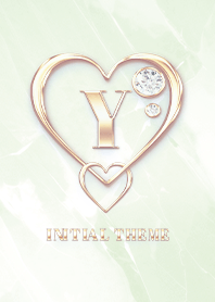 [ Y ] Heart Charm & Initial - Green