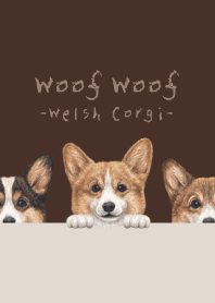 Woof Woof - Welsh Corgi 01 - DARK BROWN
