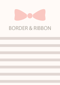 Beige Border & Pink Ribbon -5-