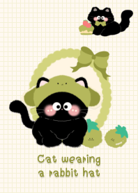 Cat wearing a rabbit hat3