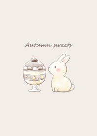 Rabbit and Autumn sweets -brown-