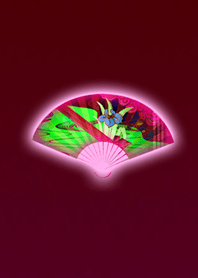 Japanese fan folding red