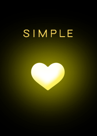 シンプル立体ハート イエロー(ブラック)