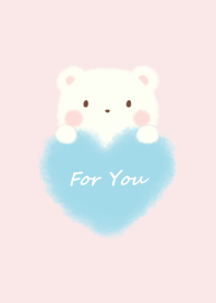 mokomoko heart -bear- pink 2