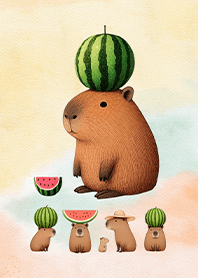 Capybara's Watermelon Feast