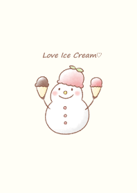 Snowman and Ice cream* -strawberry-