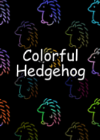 Black scratch art hedgehog