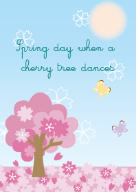 Spring day when a cherry tree dances