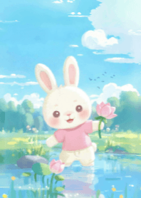 Rabbit and Pink Lotus V.3