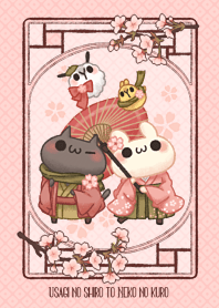 Shiro the rabbit & kuro the cat SAKURA