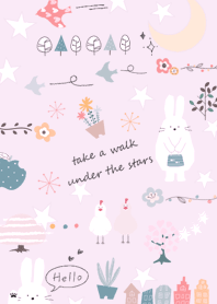 pinkpurple Rabbit and Stars 11_2