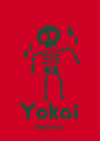 Yokai skeleton Cherry red