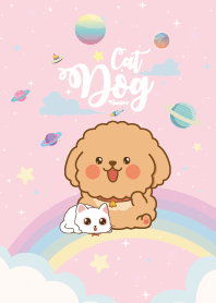 Cat&Dog Rainbow Galaxy Pink
