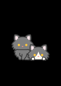 Black Cat*darkmode theme*long-haired