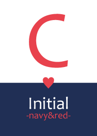 Initial "C" -navy&red-