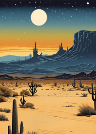 Desert night moon 40594b