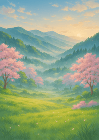 Misty Spring Valley Awakening