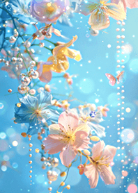 Flowers, pearls and butterflies