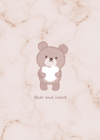 Bear and fluffy heart2 pinkbrown02_1