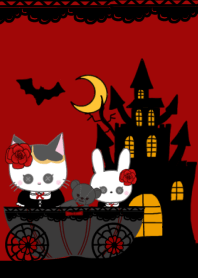 みけみるさん ハロウィン 赤い薔薇