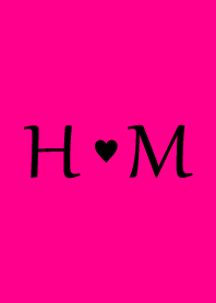 Initial "H & M" Vivid pink & black.