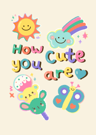how cute you are - beige pastel :-)