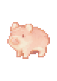 Pig Pixel Art Theme  BW 03