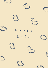 Small Dinosaur pattern(24)/navy beige