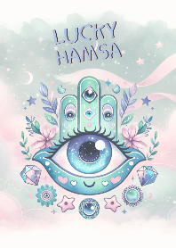 ดวงตาปีศาจ &มือฮัมซา ป้องกันภัย (ม่วง)