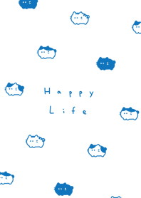 まめねこ。 白と青