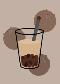 ชานมรูปหมู!(สีน้ำตาล)