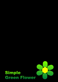 Simple Green Flower [ Black ] No.3