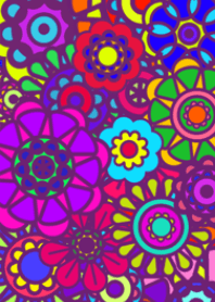 カラフルで可愛いお花(パープル)