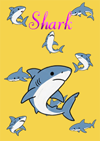 サメ : シンプル2 黄×ピンク