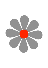 Simple Gray Flower [ White ] Version 1