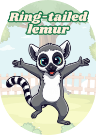 Playful Ring-tailed Lemur (Purple 05)