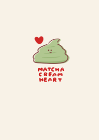 simple matcha cream heart beige