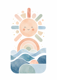 Sunny Waves by the Sea