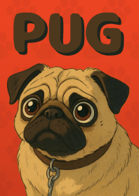 Pop and Cute Pug Theme Red 02