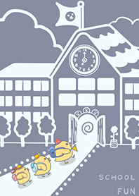 Yellow Duck School fun-gray blue (Bl3)