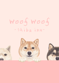 Woof Woof - Shiba inu - FLOWER PINK
