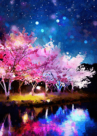 Beautiful night cherry blossoms#930