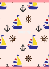 boat and anchor on light pink